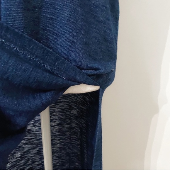 Diesel BLUE CHAMBRAY BLACK HEM SLEEVELESS SLIT MAXI CASUAL DRESS - Picture 6 of 9